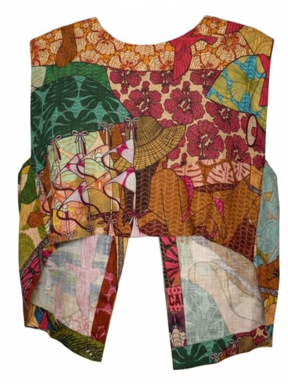 NWOT Farm Cropped Rio Open Back Linen Blouse -S – 100% Linen- MSRP $224